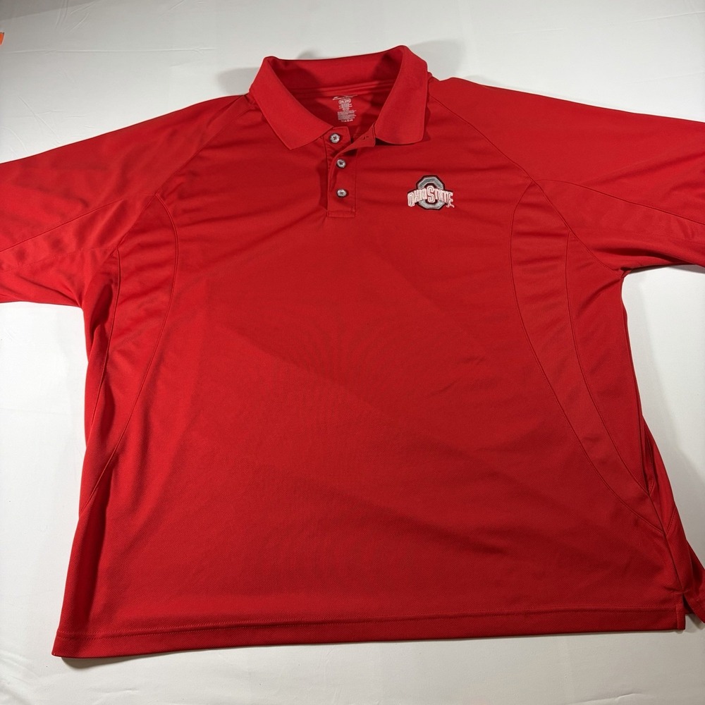 Ohio State Buckeyes Scarlet & Gray Men's Red Polo Logo Size XXL